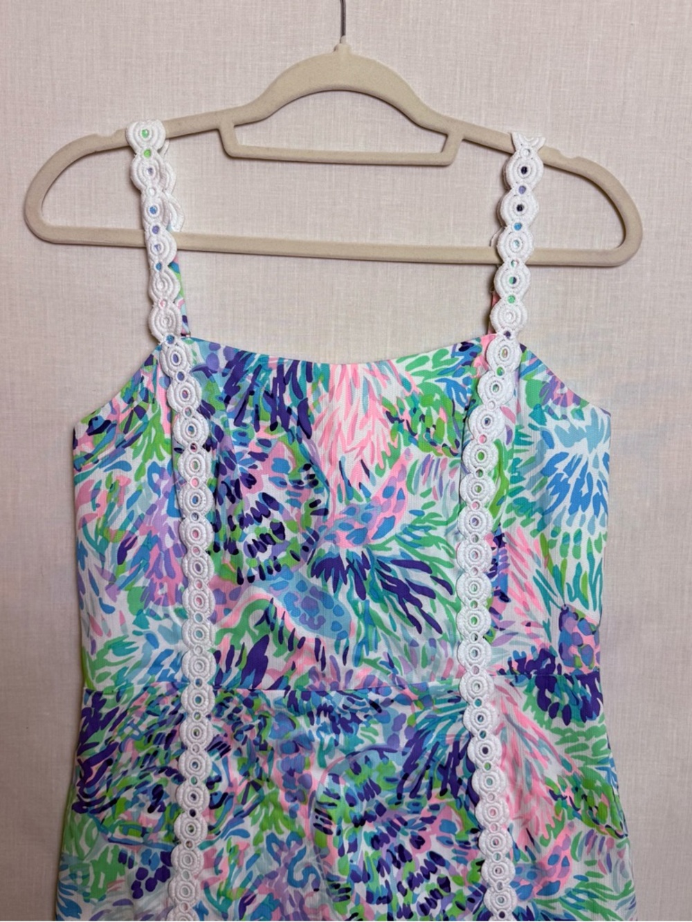 Lilly Pulitzer Jesse Romper Dress Size 8 Shell Of A Party Scallop Lace NWT - Picture 2 of 14